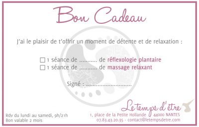 Bons cadeaux massages Bons cadeaux massages