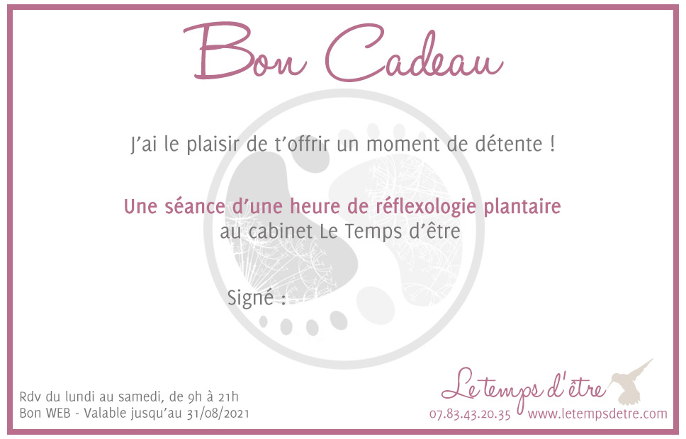 bon cadeau reflexologie